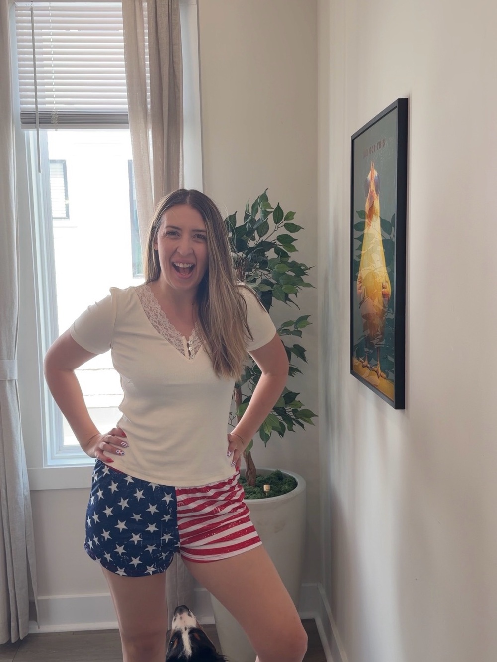 Amazon Women's Athletic Shorts - American Flag Stars & Stripes